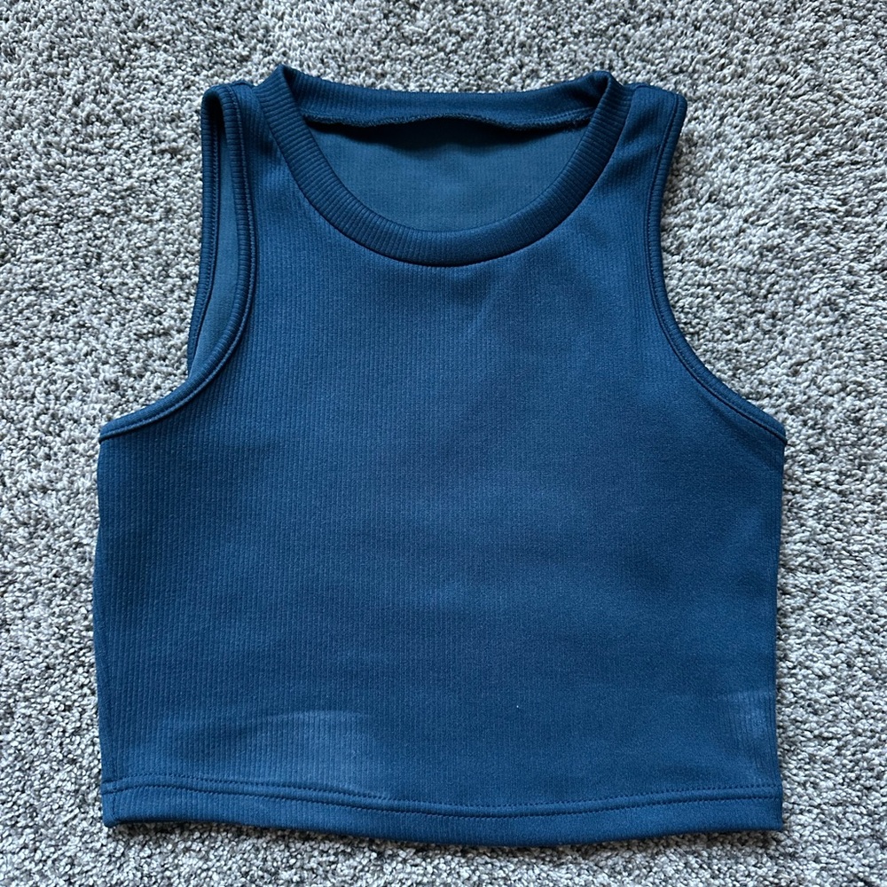 SHEIN Navy Blue Sleeveless Crop Top
